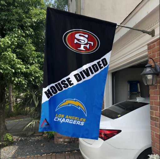 49ers vs Chargers House Divided Flag, NFL House Divided Flag
