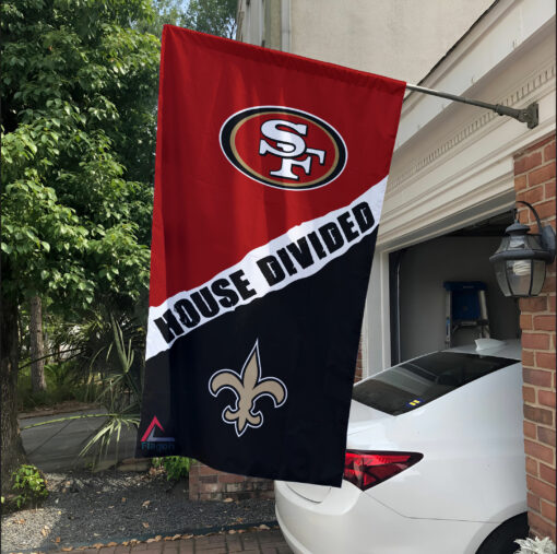 49ers vs Saints House Divided Flag, NFL House Divided Flag