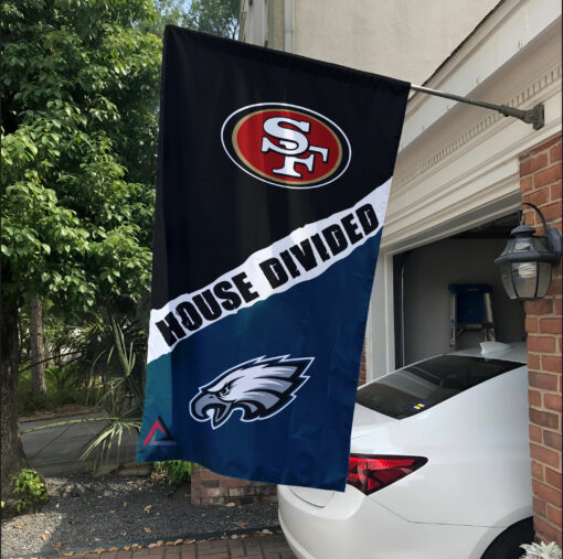 49ers vs Eagles House Divided Flag, NFL House Divided Flag