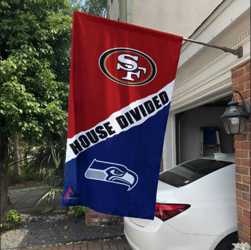 49ers vs Seahawks House Divided Flag, NFL House Divided Flag