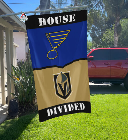 Blues vs Golden Knights House Divided Flag, NHL House Divided Flag