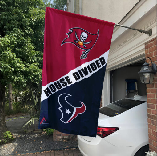 Buccaneers vs Texans House Divided Flag, NFL House Divided Flag