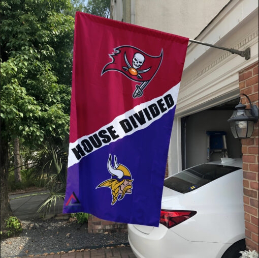 Buccaneers vs Vikings House Divided Flag, NFL House Divided Flag