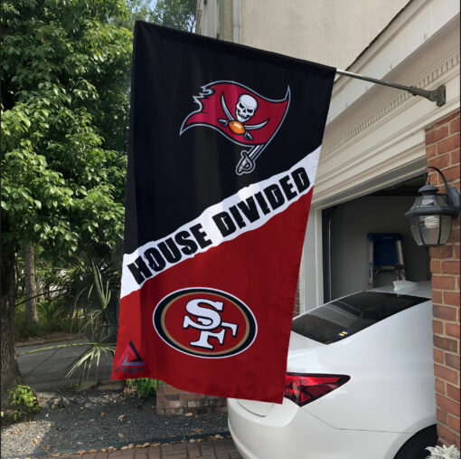 Buccaneers vs 49ers House Divided Flag, NFL House Divided Flag