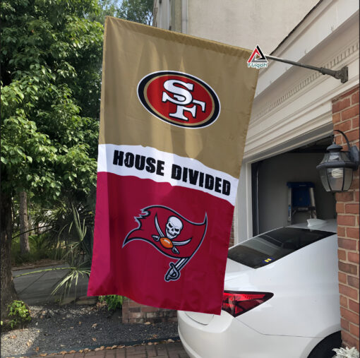 49ers vs Buccaneers House Divided Flag, NFL House Divided Flag