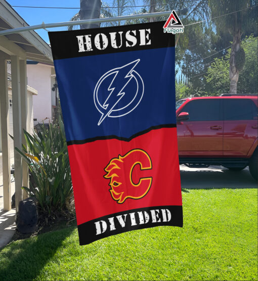 Lightning vs Flames House Divided Flag, NHL House Divided Flag