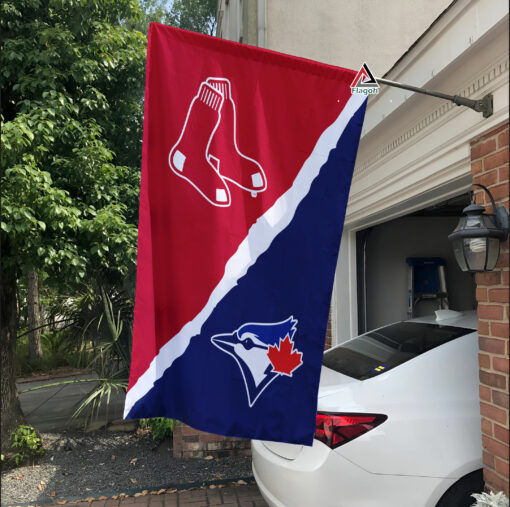 Red Sox vs Blue Jays House Divided Flag, MLB House Divided Flag