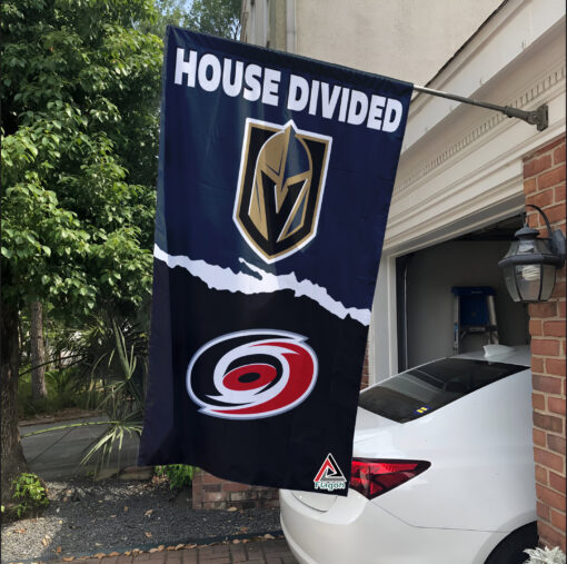 Golden Knights vs Hurricanes House Divided Flag, NHL House Divided Flag