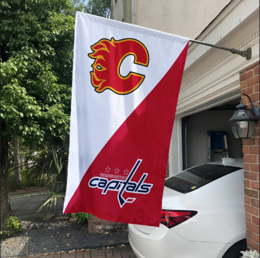 Flames vs Capitals House Divided Flag, NHL House Divided Flag