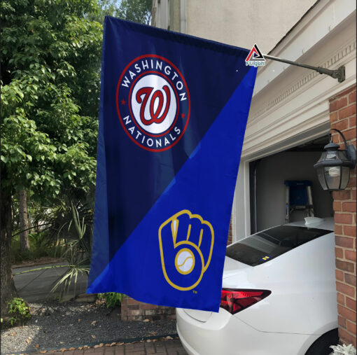 Nationals vs Brewers House Divided Flag, MLB House Divided Flag