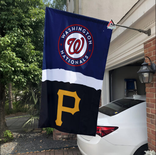 Nationals vs Pirates House Divided Flag, MLB House Divided Flag