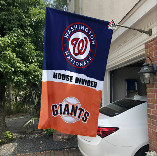 Nationals vs Giants House Divided Flag, MLB House Divided Flag