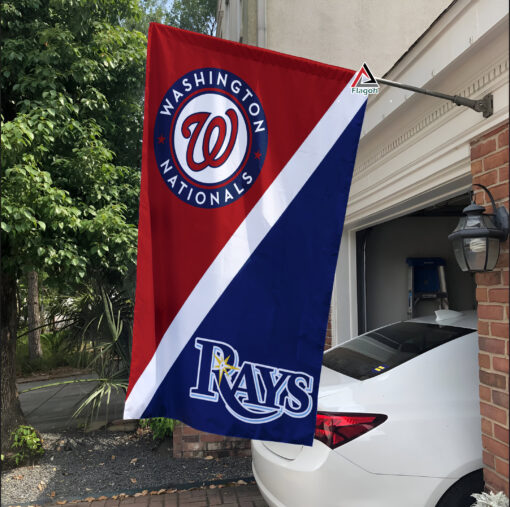 Nationals vs Rays House Divided Flag, MLB House Divided Flag