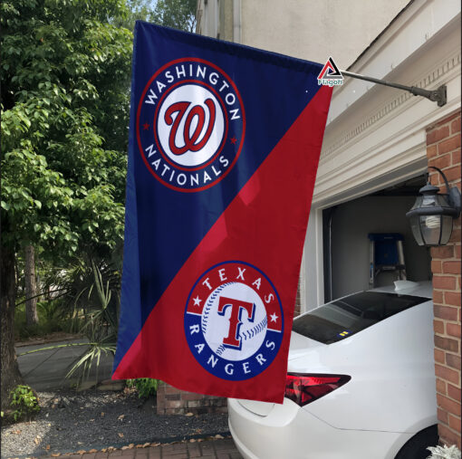 Nationals vs Rangers House Divided Flag, MLB House Divided Flag