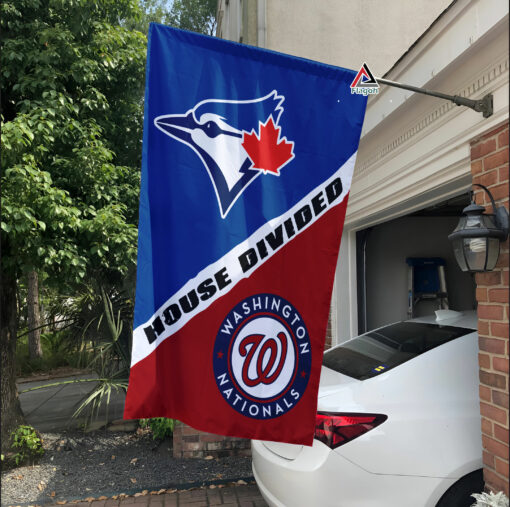 Blue Jays vs Nationals House Divided Flag, MLB House Divided Flag