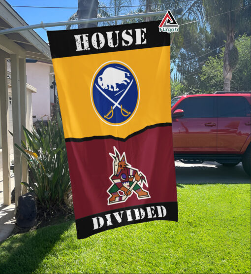 Sabres vs Coyotes House Divided Flag, NHL House Divided Flag