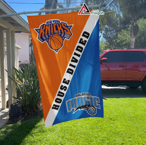 Knicks vs Magic House Divided Flag, NBA House Divided Flag