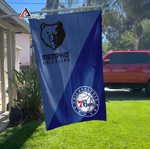 Grizzlies vs 76ers House Divided Flag, NBA House Divided Flag