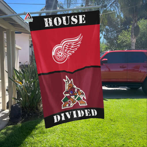 Red Wings vs Coyotes House Divided Flag, NHL House Divided Flag