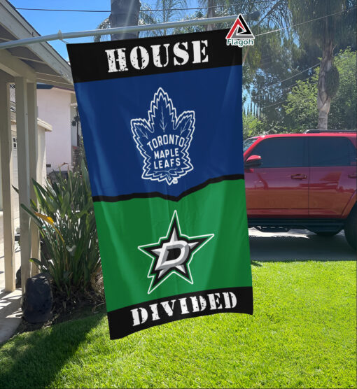 Maple Leafs vs Stars House Divided Flag, NHL House Divided Flag