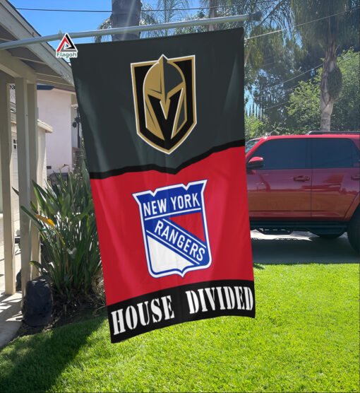 Golden Knights vs Rangers House Divided Flag, NHL House Divided Flag