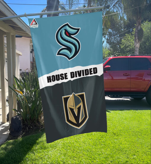 Kraken vs Golden Knights House Divided Flag, NHL House Divided Flag