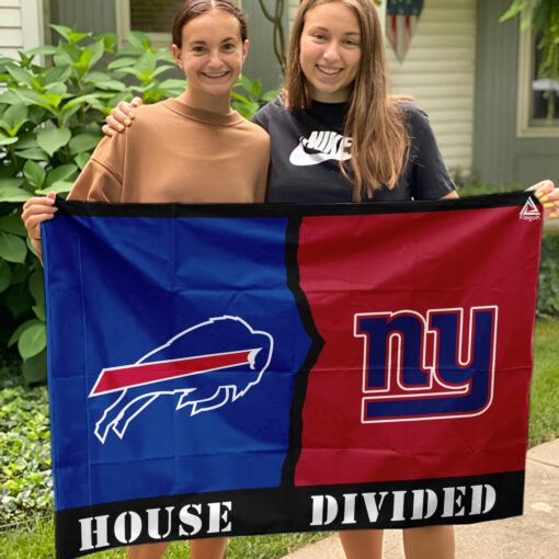 Bills vs Giants House Divided Flag, NFL House Divided Flag