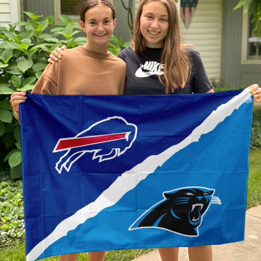 Bills vs Panthers House Divided Flag, NFL House Divided Flag