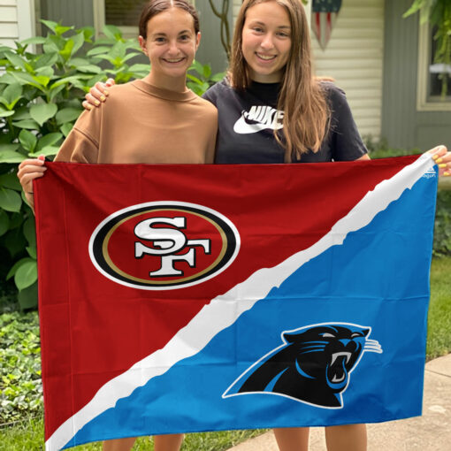49ers vs Panthers House Divided Flag, NFL House Divided Flag