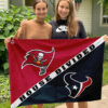 Buccaneers vs Texans House Divided Flag, NFL House Divided Flag, NFL House Divided Flag