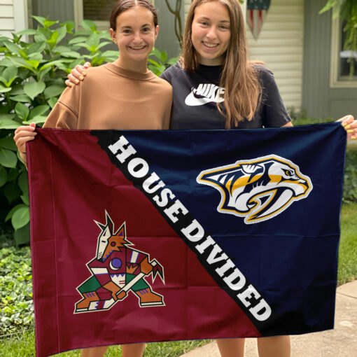 Coyotes vs Predators House Divided Flag, NHL House Divided Flag