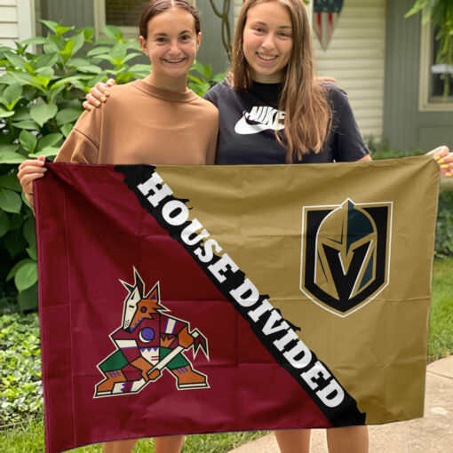 Golden Knights vs Coyotes House Divided Flag, NHL House Divided Flag