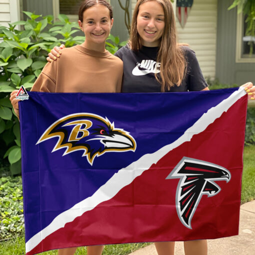 Ravens vs Falcons House Divided Flag, NFL House Divided Flag