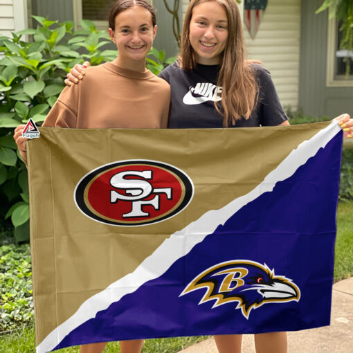 49ers vs Ravens House Divided Flag, NFL House Divided Flag