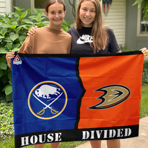 Sabres vs Ducks House Divided Flag, NHL House Divided Flag