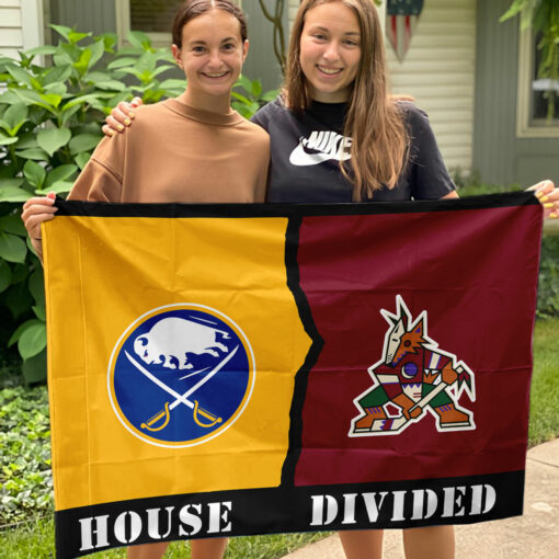 Sabres vs Coyotes House Divided Flag, NHL House Divided Flag