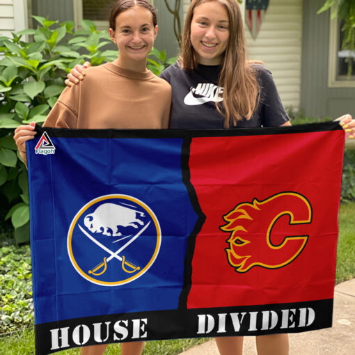 Sabres vs Flames House Divided Flag, NHL House Divided Flag