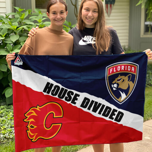 Panthers vs Flames House Divided Flag, NHL House Divided Flag