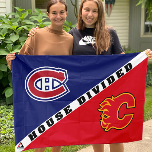 Canadiens vs Flames House Divided Flag, NHL House Divided Flag