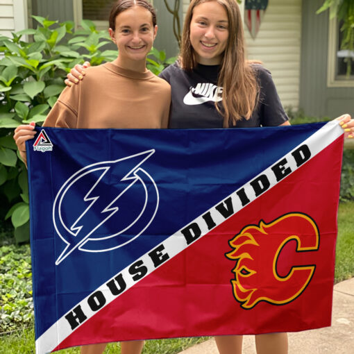 Lightning vs Flames House Divided Flag, NHL House Divided Flag