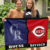 Rockies vs Reds House Divided Flag, MLB House Divided Flag, MLB House Divided Flag