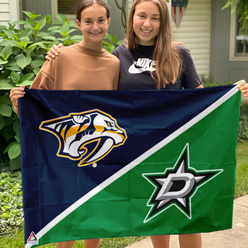 Predators vs Stars House Divided Flag, NHL House Divided Flag