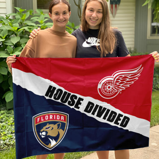 Red Wings vs Panthers House Divided Flag, NHL House Divided Flag