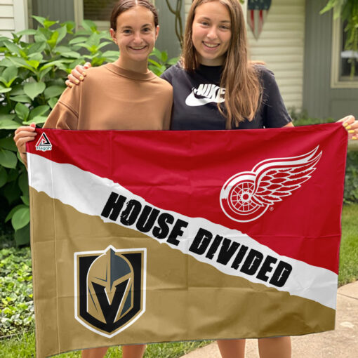 Red Wings vs Golden Knights House Divided Flag, NHL House Divided Flag