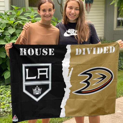 Kings vs Ducks House Divided Flag, NHL House Divided Flag