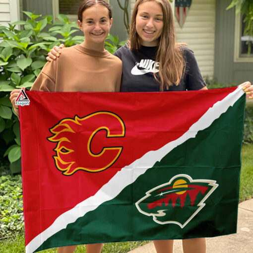 Flames vs Wild House Divided Flag, NHL House Divided Flag