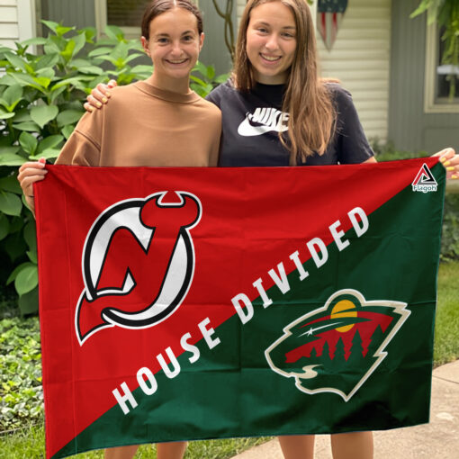 Devils vs Wild House Divided Flag, NHL House Divided Flag