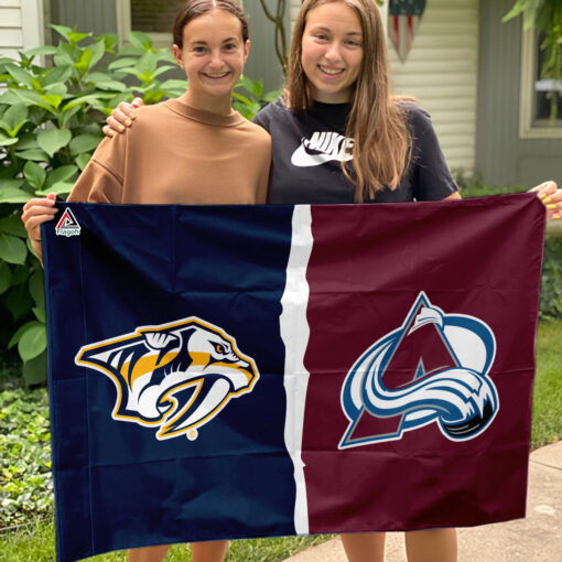Predators vs Avalanche House Divided Flag, NHL House Divided Flag