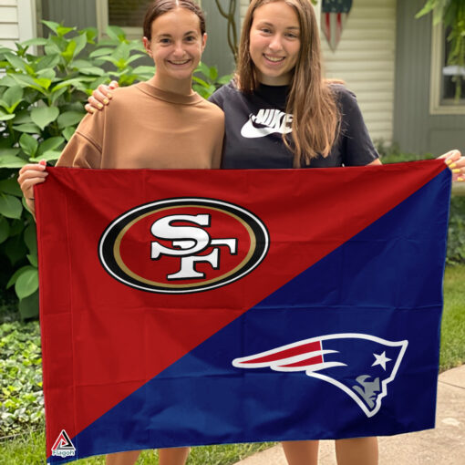 49ers vs Patriots House Divided Flag, NFL House Divided Flag