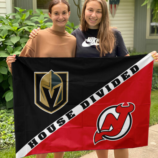 Golden Knights vs Devils House Divided Flag, NHL House Divided Flag